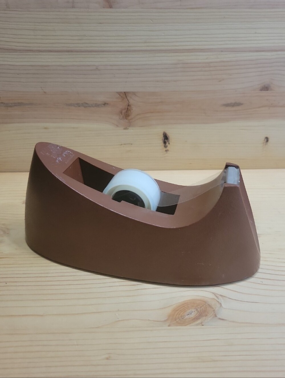 Vintage Scotch 3M Tape Dispenser C-15 Walnut Brown Heavy Weighted Retro